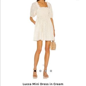 NWT Never Worn Cleobella Luca Mini Dress in Cream size Small